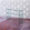 Itamoby Consolle fissa Shelf in vetro da 120x40 cm - Con ripiano