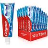 Colgate Dentifricio Max Fresh Cooling Crystals 12 x 75 ml, efficace pulizia dei denti per una freschezza duratura e una sensazione di bocca pulita, mantiene i denti bianchi e combatte la carie