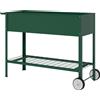 Outsunny Fioriera da Esterno con Mensola Inferiore Portautensili, in Metallo, 109x44x80 cm, Verde|Aosom