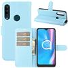 Custodia Portafoglio Per Alcatel 1S 2019: Cover Flip In Tessuto Oxford E Pelle PU Con Chiusura Magnetica, Tasche E Supporto - 5