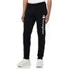 Champion Legacy Authentic Pants Powerblend Terry Logo Rib Cuff Pantaloni da Tuta, Nero, XL Uomo