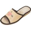 APREGGIO -Pantofole Estive da Donna in Pelle Liscia - Ciabatte Leggere con Zeppa - Pantofole Aperte - Ideali per Casa - Beige - Taglia 36 EU