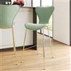 DEGHI Sgabello in tessuto verde celadon con gambe oro - Dolly
