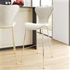 DEGHI Sgabello in velluto crema con gambe oro - Dolly