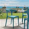 DEGHI Sedia da giardino con braccioli design in polipropilene blu maldive - Dibra