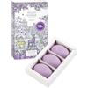 Woods of Windsor saponetta alla lavanda, saponetta idratante con burro di karitè, sapone macinato fine a base vegetale con note di patchouli, sapone per mani e corpo, profumo di lavanda 3 x 60 g