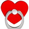Iskip, Supporto universale per telefono a forma di cuore, rotazione a 360°, in lega di alluminio 3D, per iPad, iPhone X iPhone 8, 8Plus, 7, 7Plus, Samsung S9, Note8, Huawei e tutti i modelli, rosso