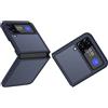 tigratigro Custodia Per Galaxy Z Flip4,Traslucida Texture Opaca, Flessibile e anti-impronta,Consistenza simile alla Pelle (Azzurro Navy)