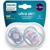 Philips AVENT ULTRA AIR CIUCCIO ORTODONTICO 6-18 MESI PESCE PALLA/CAVALLUCCIO MARINO 2 PEZZI