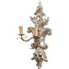 Biscottini Applique da Parete Interno Vintage legno 55,5x18,5x25,5 cm - Applique Camera da Letto Made in Italy - Applique Bagno Parete - Applique Argento