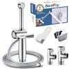 SonTiy Set di spruzzatori per bidet per WC portatile, per bidet e doccia musulmana Shattaf, per doccia e bidet per bagno, WC, bagno per animali domestici, Cromo