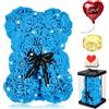 Touloube Orsetto Rosa Fiore Regalo Donna, Regali di San Valentino, Orso Rosa Regali per Lei, Rose Teddy Bear con luci, Regali di compleanno per Ragazza con Confezione Regalo Trasparente e Biglietto d'amore
