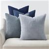 Topfinel Federe de Cuscini 45x45 in Velluto a Coste Divano Copricuscini Decorativa Moderno Fodere Cuscini per Camera da Letto Cerniera Invisibile 4 Pezzi Blu
