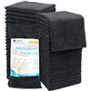 Orighty Set Asciugamani in Microfibra, Asciugamani Altamente Assorbenti e Super Morbidi per la Punta delle Dita, Salviette Multiuso per Bagno, Hotel, Spa e Palestra, 12 x 12, Nero