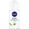 NIVEA - Deodorante roll-on da donna Pure & Natural Action - Jasmin, anti-perspirante, confezione da 6 (6 x 50 ml)