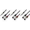 Adam Hall Cables 4 STAR YWMM 0180 - Cavo audio REAN jack stereo da 3,5 mm a 2 x XLR maschio 1,8 m (Confezione da 3)
