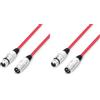 Adam Hall Cables 3 Star MMF 0100 - Cavo microfono XLR femmina a XLR maschio, 1 m, colore: Rosso (Confezione da 2)