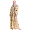 Bluelucon Kaftan Donna Lungo Arabo Hijab Abiti Burka Abaya for Women Dubai Caftano Abito Per Ramadan Pregare Vestiti Per Le Donne Musulmani, Nero , XXL