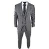 TruClothing.com Abito Classico da Uomo 3 Pezzi Principe di Gales Retro Vintage Motivo a Scacchi - Grigio 46