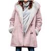 Bluelucon Giacca softshell da donna, impermeabile, antivento, traspirante, con motivo stampato, in pile Sherpa, con chiusura lampo, casual, alla moda, da donna