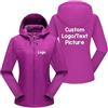 YILDEX Logo Personalizzato Donne Giacca Fai Da Te Cappotto Cerniera Antivento Impermeabile Abbigliamento Sportivo Personalizzato Outdoor Primavera Autunno Giacche Purple,4X-Large