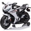 Mondial Toys Moto elettrica per bambini Honda CBR 1000 12V di Mondial Toys - Motocicletta elettrica con accelleratore a pedale con Luci a LED e Suoni integrati (Bianco)