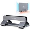 Psitek Supporto Verticale in Alluminio per Laptop, Larghezza della Fessura Regolabile 12-42mm, Salvaspazio per MacBook e Laptop