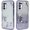 BAOJAY Compatibile per Oppo Find X3 Lite Silicone Case [Glitter Bling Cover Glitter Clear View,Custodia Trasparente Antiurto regali per ragazze e signoreo-Viola