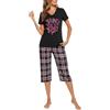 iClosam Pigiama Donna Estivo Cotone a Quadri Pigiama Donna Corto in 2 Pezzi con Pantaloni Corti e Maglietta Scollo V Pigiami Due Pezzi da Donna Comodo e Traspirante S-XXL