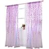 WINOMO Salix Foglia Modello Della Finestra Salice Pannelli Della Finestra Tende Tende Pura Voile Tulle per Soggiorno Camera Da Letto Balcone 78X39 Pollici (1 pz, Viola)