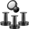POPPSTAR Ganci magnetici rotondi extra forti - Set di 4 ganci magnetici al neodimio nero opaco, utilizzabili come appendiabiti magnetici, porta asciugamani, porta asciugamani