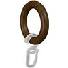 Flairdeco Flair Deco 11051608 - 2019 Anelli con Gancio Pieghevole per 16 mm Diametro aste per Tende, Contenuto della Confezione 20 Pezzi, Noce Laccato in Legno