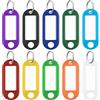 Uniclife 200 Pezzi Targhette Portachiavi 5 cm di Plastica Morbida Portachiavi con Etichetta di Carta Vuota Pellicole Protettive per Finestre Trasparenti e Anelli Divisori, 10 Colori