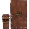Coolty Steampunk Vintage Marsupio in Pelle Gotico Borsa per Cellulare Custodia a Portafoglio da Viaggio, Puntelli per Festa Festival Donne Uomini, Marrone