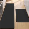 COLOR&GEOMETRY 10mm Tappeto da Cucina Antifatica-Set di 2 Runner Antiscivolo 44x75+44x150cm, Facile da Pulire, Impermeabile e Resistente all'Olio, Ideale per Zona Lavello e Piano Cottura, Nero