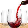 BEEPOP Set di 12 Bicchieri da Vino da 350ml, Leggeri, Infrangibili, Riciclabili e Trasparenti in Plastica Senza BPA, Senza Stelo