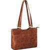 STILORD 'Phoebe' Borsa Donna Intrecciata Pelle Vintage Borsa a Tracolla Cuoio Borsetta Donne Borsa Shopper Media Elegante, Colore:rosso - marrone scuro