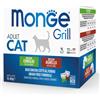 Monge Grill Adult Cat Grain Free Multipack 12x85 gr - Multibox coniglio - agnello Cibo umido per gatti