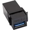 fxwtich Adattatore USB 3.0 da femmina a femmina rotante femmina a connettore per porte estensibili senza sforzo Facile installazione ampia nero