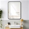 MIQU Specchio da bagno 80 x 60 cm, specchio da parete grande, senza illuminazione, rettangolare, con cornice in metallo nero, specchio decorativo per bagno, soggiorno, WC, corridoio K