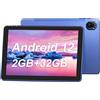 Haehne Tablet 10 Pollici Android 12, Tablet Android 2GB RAM+32GB ROM (128 GB Espandibile),Quad-core 1.6Ghz, FHD 1280 x 800 IPS,Fotocamera 2MP+5MP, Batteria 4500mAh, WIFI, Bluetooth, GPS,Blu