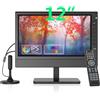 ZOSHING TV 12 pollici IPS 1080P,TV Portatile con Digitale DVB-T2 sintonizzatore Freeview,Batteria ricaricabile integrata,HDMI,USB,ingresso AV,ricarica da auto a 12 V per i paesi europei