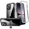 AICase iPhone 13 pro 360 anteriore e posteriore protezione caso paraurti con costruito in vetro protezione dello schermo e cavalletto fai da te