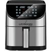 Lehmann Friggitrice ad aria calda XXL 1800 W, friggitrice ad aria calda 8L con fino a 10 programmi, friggitrice ad aria calda con touch screen a LED digitale, regolazione della temperatura 76-200°C,