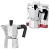 Kasaviva MOKA, Caffettiera per Caffè Espresso, con Manico Anti Scottatura, in Alluminio (3 Tazze)