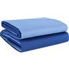 SalGiu Trapuntino Primaverile Estivo Letto Copriletto Double Face Bicolore Tinta Unita (Singolo, Azzurro/Blu)