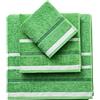 UNITED COLORS OF BENETTON. - Benetton - BE026 - Set di 3 asciugamani da bagno (30 x 50 + 50 x 90 + 70 x 140 cm), 450 g/m², 100% cotone verde a righe