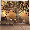 Daesar Arazzo Appeso, Arazzo da Parete Quadri Marrone Giallo Farfalla Albero della Vita Tappeto Muro Decorativo 350x256CM Arazzo Poliestere