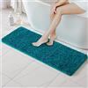 MIULEE 1 Pezzo Tappeto in Microfibra 4 CM Lungo Anti-scivolo Assorbimento dell'acqua Morbido Tappetino da Bagno per Porte d'ingresso Corridoio Doccia Soggiorno 45x120 CM Blu Verde