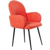 DRW Set di 2 poltrone in metallo e tessuto in caldaia e nero 64x66x89 cm